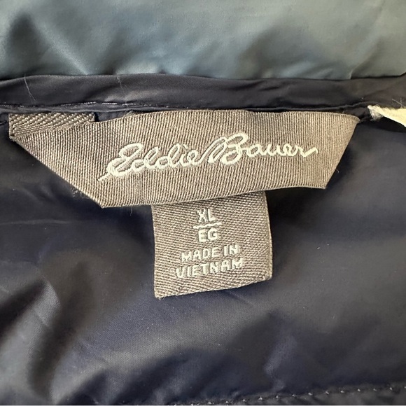 EDDIE BAUER EB650 Down Jacket Blue Lightweight Packable Puffer Coat Men’s XL - Picture 12 of 15